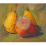 Painting of 3 pears by Carmelo Sortino