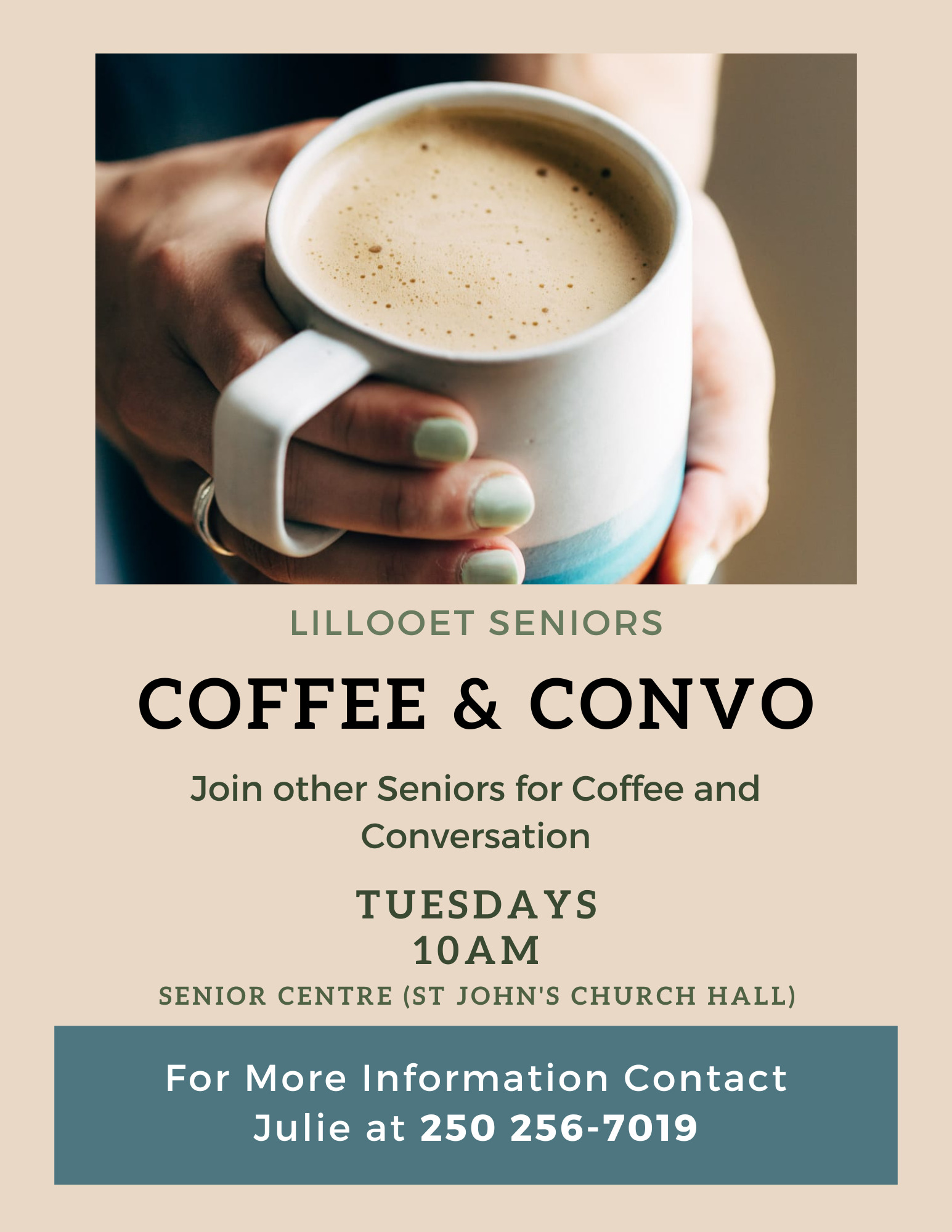 Poster coffee and convo for seniors