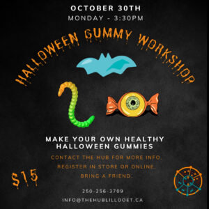 halloween gummy workshop poster